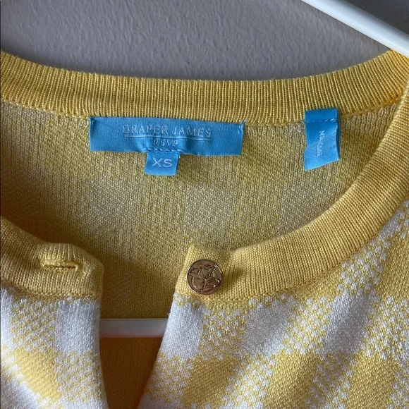 Draper James Yellow Plaid Women's Cardigan - Picture 3 of 4